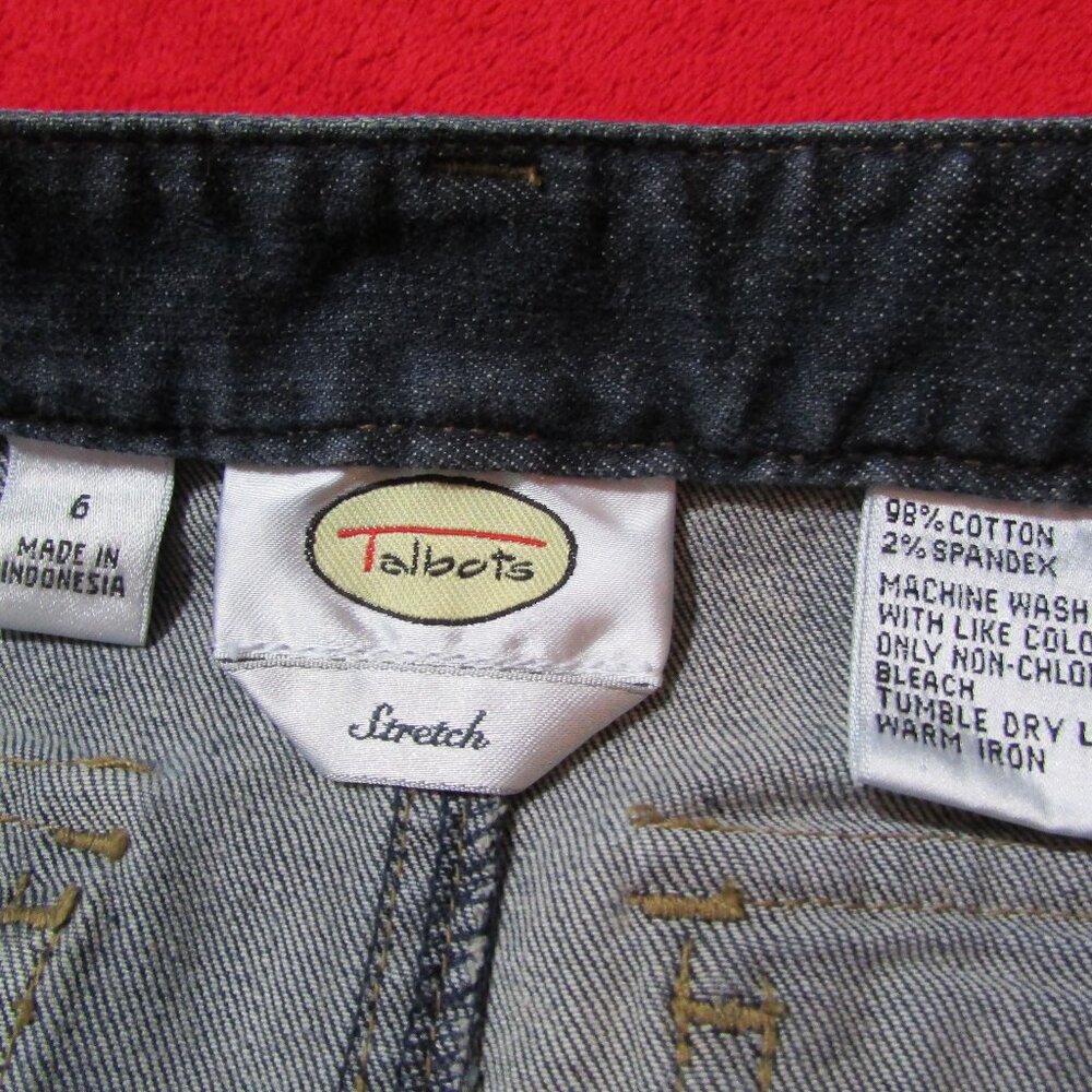 Talbots Denim Blue Jean Skirt Stretch Pockets Midi Length - Picture 5 of 5